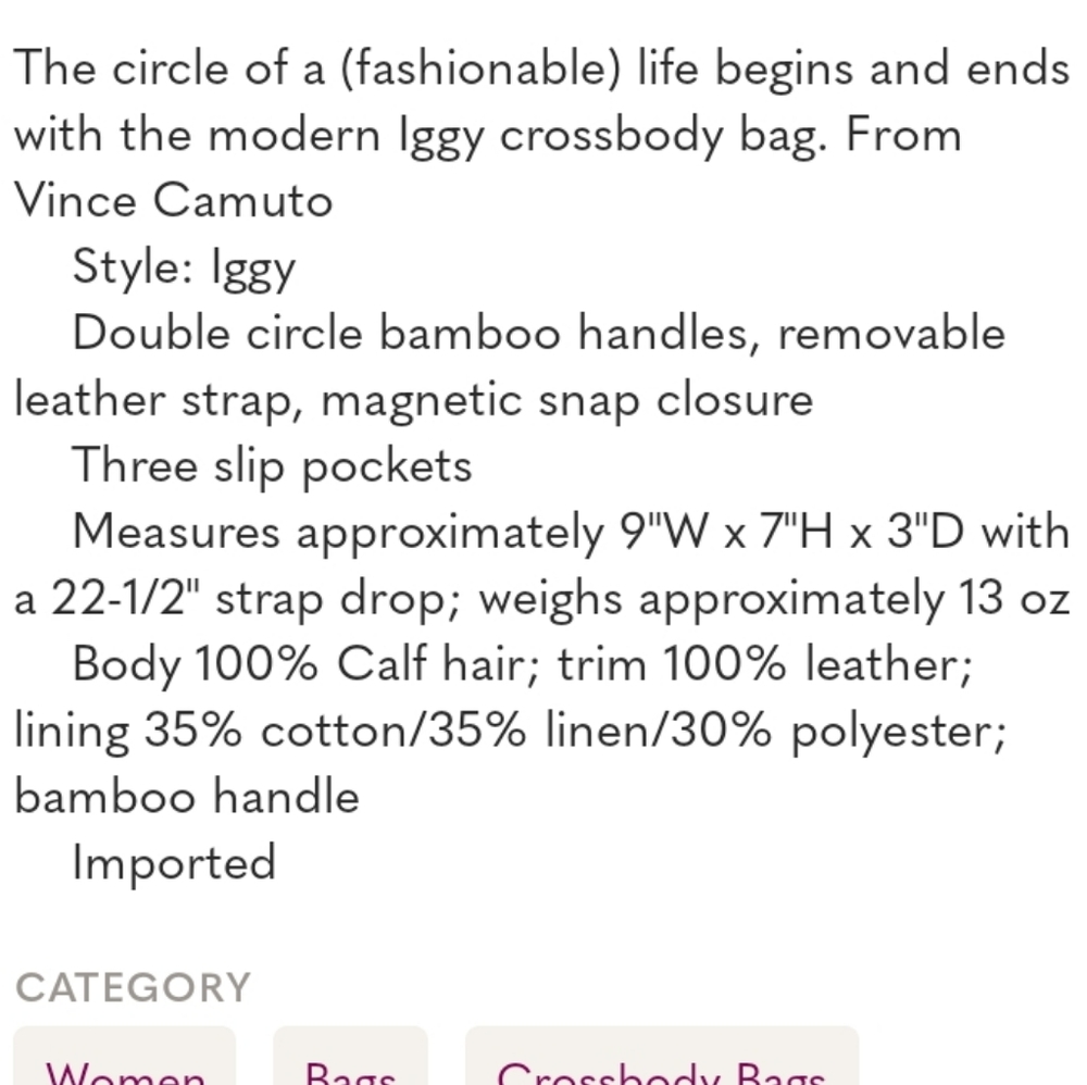 Vince Camuto leather crossbody bag - Picture 2 of 5